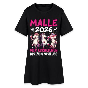 Malle 2026 Nous montons jusqu’à la fin de la licorne - Robe T-shirt Femme - noir - Devant