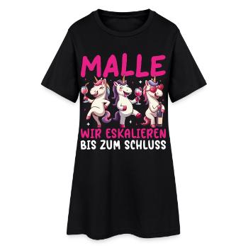 Malle : Nous montons jusqu’à la fin de la licorne - Robe T-shirt Femme - noir - Devant