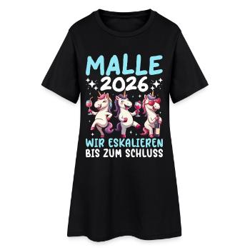 Malle 2026 Nous montons jusqu’à la fin de la licorne - Robe T-shirt Femme - noir - Devant