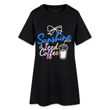 Vacances d’été au soleil - Robe T-shirt Femme - noir - Devant