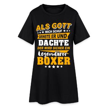 Boxer Boxen - Frauen T-Shirt-Kleid - Schwarz - Vorne