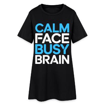 Homeroom Teacher Calm Face Busy Teaching Career - Women’s T-Shirt Dress - black - Front