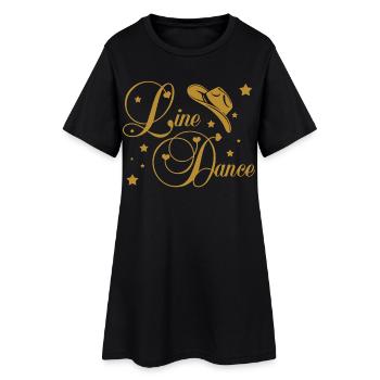 Danse en ligne - Robe T-shirt Femme - noir - Devant