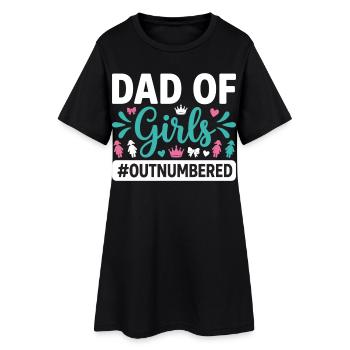 Papa des filles en infériorité numérique Papa fille - Robe T-shirt Femme - noir - Devant