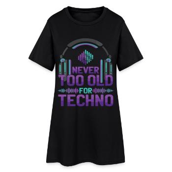 DJ de musique techno jamais trop vieux - Robe T-shirt Femme - noir - Devant