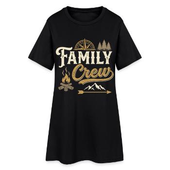 Aventure en plein air avec l’équipe familiale - Robe T-shirt Femme - noir - Devant