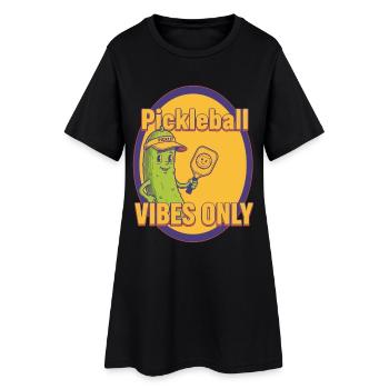 Pickleball Vibes Only Funny Player Love Pickleball - Women’s T-Shirt Dress - black - Front