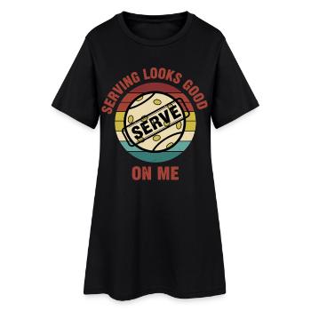 Le service de pickleball me va bien Servir drôle - Robe T-shirt Femme - noir - Devant