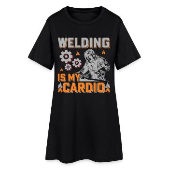 Welding Is My Cardio Fitness Sports Welder - Women’s T-Shirt Dress - black - Front