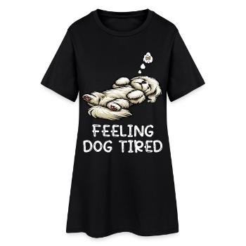 Se sentir fatigué par le chien Propriétaire maltais - Robe T-shirt Femme - noir - Devant