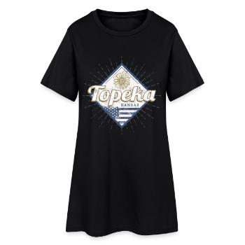 Topeka City, Kansas, États-Unis, Vintage USA - Robe T-shirt Femme - noir - Devant