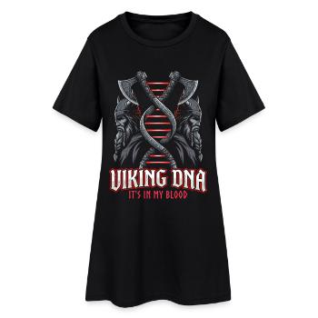 Wikinger DNA Axt Symbol – Es liegt im Blut - Frauen T-Shirt-Kleid - Schwarz - Vorne