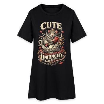 Rat de la maison des rats colorés mignonne et légèrement déjantée - Robe T-shirt Femme - noir - Devant