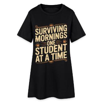 Professeur principal survivant aux matins Conseiller de classe - Robe T-shirt Femme - noir - Devant