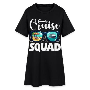 Voyage de vacances avec lunettes de soleil Cruise Squad - Robe T-shirt Femme - noir - Devant