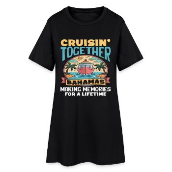 Croisière Ensemble aux Souvenirs des Bahamas - Robe T-shirt Femme - noir - Devant