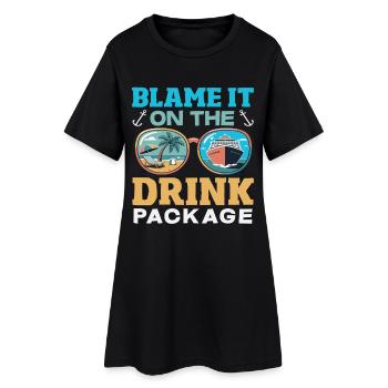 Blâmez l’alcool sur le paquet de boissons - Robe T-shirt Femme - noir - Devant