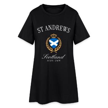 Blason de St. Andrews Scotland – Souvenir de voyage - Robe T-shirt Femme - noir - Devant