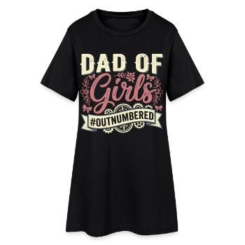 Papa des filles Fleurs Papa Vintage - Robe T-shirt Femme - noir - Devant