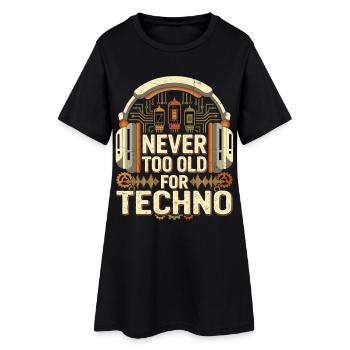 Never Too Old Techno DJ Retro Musik - Frauen T-Shirt-Kleid - Schwarz - Vorne