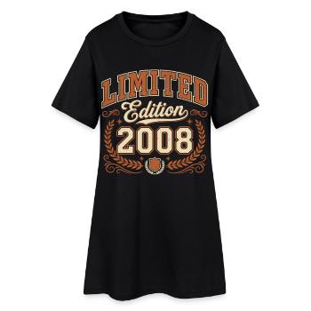 Édition limitée 2008 Vintage Birthday - Robe T-shirt Femme - noir - Devant