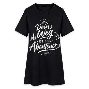 Dein Weg ist dein Abenteuer - Frauen T-Shirt-Kleid - Schwarz - Vorne