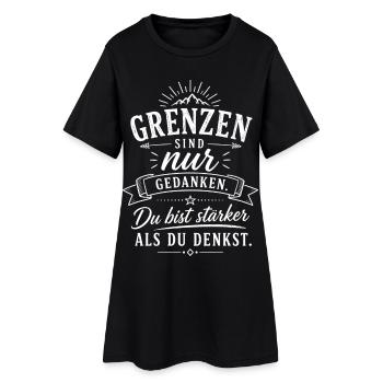 Grenzen sind nur Gedanken - Frauen T-Shirt-Kleid - Schwarz - Vorne
