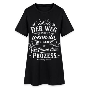 Weg entsteht, wenn du gehst - Frauen T-Shirt-Kleid - Schwarz - Vorne
