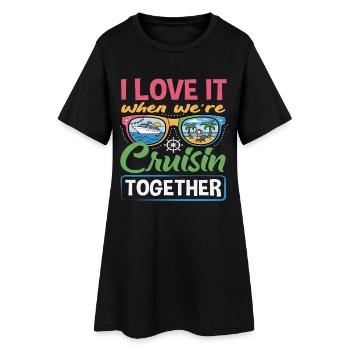 Voyage de vacances avec des lunettes de soleil Cruisin Together - Robe T-shirt Femme - noir - Devant