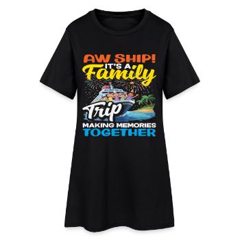 Aw Ship Family Trip Making Memories Lustig - Frauen T-Shirt-Kleid - Schwarz - Vorne