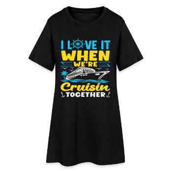 Partenaires de vacances croisière Cruisin Together - Robe T-shirt Femme - noir - Devant