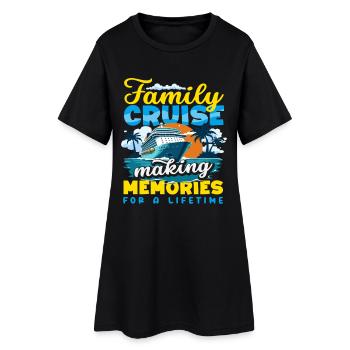 Family Cruise Memories Lifetime Kreuzfahrt - Frauen T-Shirt-Kleid - Schwarz - Vorne