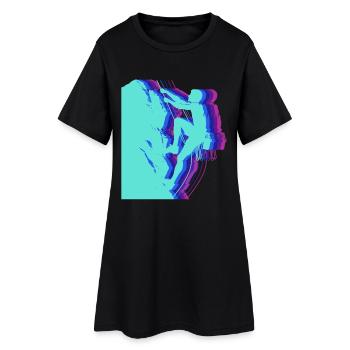 Silhouette Grimpeur Art Glitch Modern - Robe T-shirt Femme - noir - Devant
