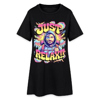 Wanderer Just Relax Mountain Adventure - Women’s T-Shirt Dress - black - Front