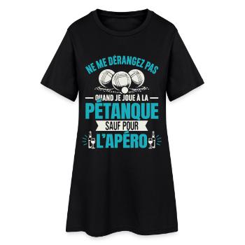Ne Me Dérangez Pas Quand Je Joue À La Pétanque - Robe T-shirt Femme - noir - Devant
