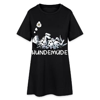 Hundemüde Dalmatiner Dalmatinerbesitzer Dalmatine - Frauen T-Shirt-Kleid - Schwarz - Vorne