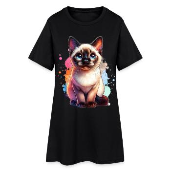 Siamese Cat Gift - Women’s T-Shirt Dress - black - Front