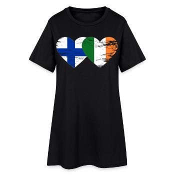 Finnland_Irland_Flagge_Herz_used - Robe T-shirt Femme - noir - Devant