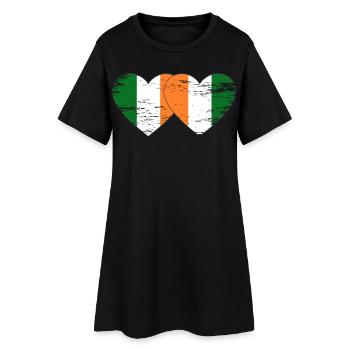 Irland_Elfenbeinkueste_Flagge_Herz_used - Robe T-shirt Femme - noir - Devant