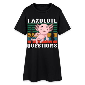 Art cadeau Amoureux des animaux Axolotl - Robe T-shirt Femme - noir - Devant