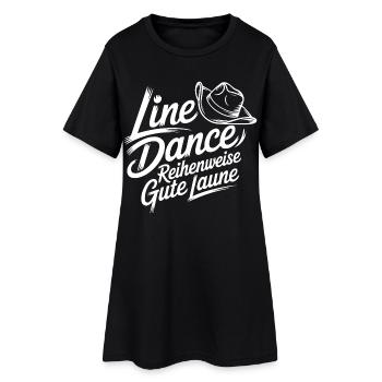 Line Dance Motiv - Frauen T-Shirt-Kleid - Schwarz - Vorne