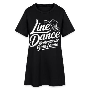 Line Dance Schriftzug Gute Laune - Frauen T-Shirt-Kleid - Schwarz - Vorne