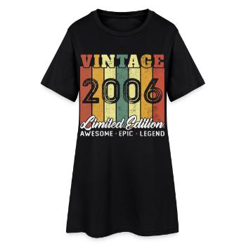 2006 Vintage Rétro Cadeau d’anniversaire - Robe T-shirt Femme - noir - Devant