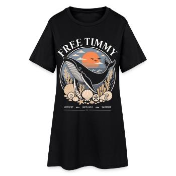 Buckelwal Timmy Hope Statement Merch - Frauen T-Shirt-Kleid - Schwarz - Vorne