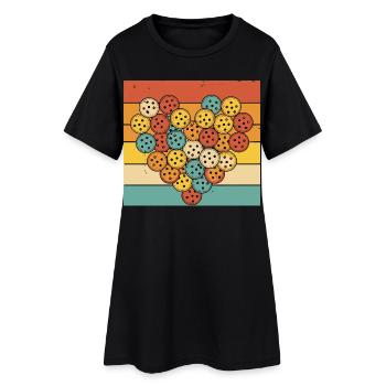 Joueur drôle de pickleball adore le terrain de pickleball - Robe T-shirt Femme - noir - Devant