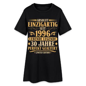 Einzigartig seit 1996 Baujahr 30. Geburtstag - Frauen T-Shirt-Kleid - Schwarz - Vorne