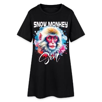 Fille Singe des Neiges Singe des Neiges - Robe T-shirt Femme - noir - Devant