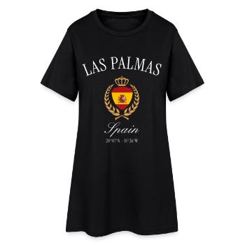 Las Palmas Gran Canaria Spanien – Reise Souvenir - Frauen T-Shirt-Kleid - Schwarz - Vorne