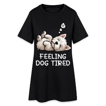 Westie, le West Highland terrier Fatigué par le chien - Robe T-shirt Femme - noir - Devant