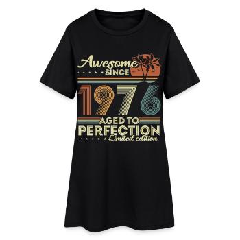 1976 Vintage Birthday Vintage Retro Gift - Women’s T-Shirt Dress - black - Front